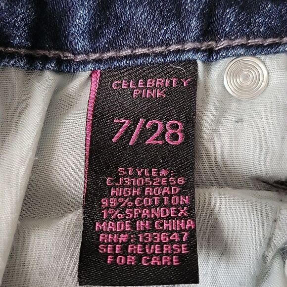 🦋 Celebrity Pink Blue Denim Distressed Jeans Shorts size 7 Jr NWOT! - Picture 8 of 9